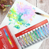 Holbein Artists Transparent Watercolor Pastel Set of 12 Colors 5ml Tubes W452, Color Saturation, Great for Comic Illustrations