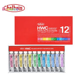 Holbein Artists Transparent Watercolor Pastel Set of 12 Colors 5ml Tubes W452, Color Saturation, Great for Comic Illustrations