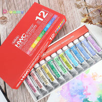Holbein Artists Transparent Watercolor Pastel Set of 12 Colors 5ml Tubes W452, Color Saturation, Great for Comic Illustrations
