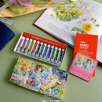 Holbein Co-branded Watercolor Paint 12 Colors 5ml Original Tube Set Illustration Transparent Painting Pigment Art Supplies
