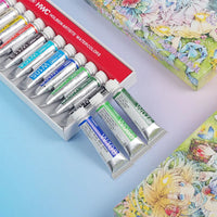 Holbein Co-branded Watercolor Paint 12 Colors 5ml Original Tube Set Illustration Transparent Painting Pigment Art Supplies