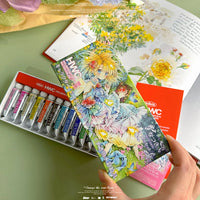 Holbein Co-branded Watercolor Paint 12 Colors 5ml Original Tube Set Illustration Transparent Painting Pigment Art Supplies