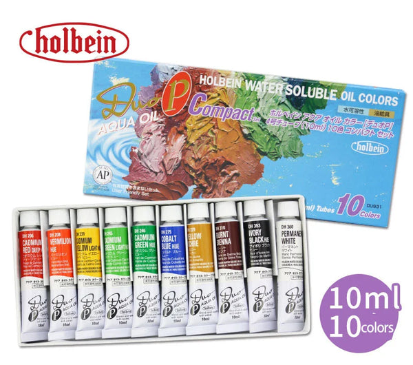 Holbein Duo Aqua Water Soluble Oil Paints 10Colors 10ml Compact Set Pr –  AOOKMIYA