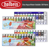 Holbein Duo Aqua Water Soluble  Oil Paints 12Colors 10ml Starter Set / 15ml Basic Set Oil Painting Set Supplies