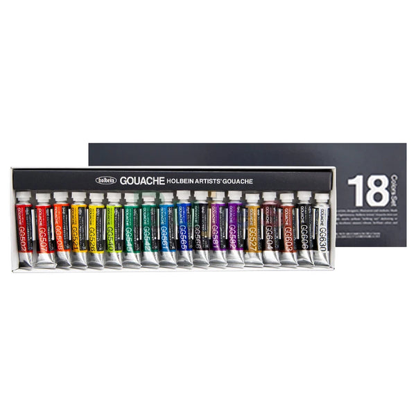 Holbein Artists Gouache Opaque Watercolor 5ml Tubes 18 Colors Set