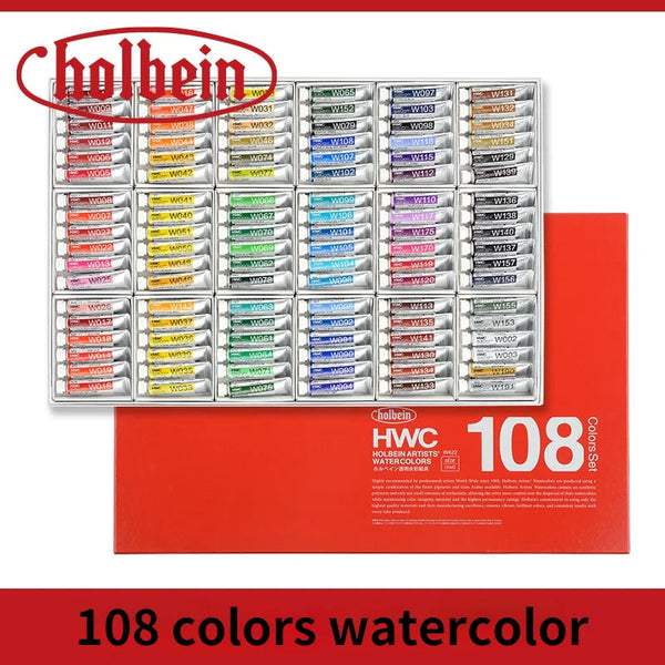 Holbein Artists Watercolors, Set of 108 5ml Tubes W401