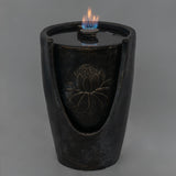 Hot Selling Barrel Shape GRC Gas Firepit Outdoor Garden Fire Table Heater Gas Fire Column Camping Barbecue Smokeless Fireplace