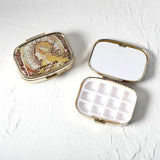 Ideaplus-Caixa Portátil Aquarela Pintura, Mini Caixa De Cor De Água, Pigmento Hidratante, Caixa De Metal, Pintura Esboço