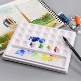 AOOKMIYA AOOKMIYA  Imitation Ceramic Artist Paint Palette 28 Wells Porcelain Watercolor Palette Ceramic Mixing Tray for Watercolor Gouache Painting