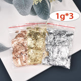 Imitation Gold Sliver Copper Foil Sequins Glitter Craft Leaf Flake Sheet Shiny Foil Paper For Gilding DIY Nail Art Decoration