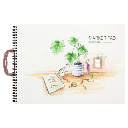 Impermeable Coloring Book 8K Drawing Book Not Self-dyeing Watercolor Sketchbook For Marker Pens