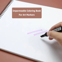 Impermeable Coloring Book 8K Drawing Book Not Self-dyeing Watercolor Sketchbook For Marker Pens