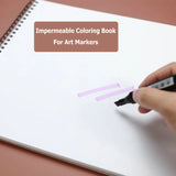 Impermeable Coloring Book 8K Drawing Book Not Self-dyeing Watercolor Sketchbook For Marker Pens