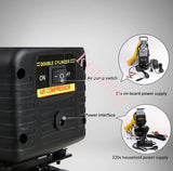 Inflator silencioso portátil sem óleo, compressor de ar para carro e bicicletas, 12V, 220V