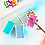 Japan Moyuntang Original Ming 6-color Solid Watercolor Paint Large Plate Full of Ink Chinese Painting Pigment Art Supplies