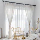 Japanese type contracted stripe linen stripe sheer curtains living room curtain tulle shade kitchen bedroom sitting room curtain