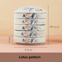 AOOKMIYA Jingdezhen Ceramic Palette with Cover Five-layer Chinese Painting Pigment Disc Calligraphy Ink Disc Palette Painting Tools