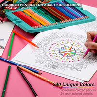 Kalour Colored Pencils 240 pcs Professional Art Set Hand-painted Drawing High Quality Drawing Set Iron Gift Box