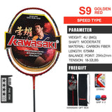 Kawasaki KING K9 4U Badminton Racket Professional T-Join Power All-around Speed&Attack Kawasaki Badminton Racket
