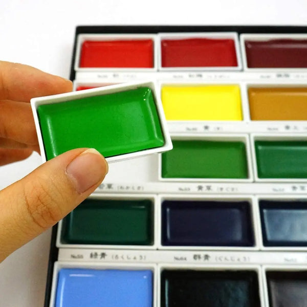 New 12-Color ZIG Kuretake Solid Watercolor Paint Set Watercolors Field  Sketch Set for Painting Supplies