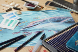 Lápis de Cor Derlow-Inktense, Lápis de tinta não tóxico, lápis solúvel em água, caixa de lata, arte para desenho, 12 cores, 24 cores, 36 cores, 72 cores