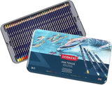 Lápis de Cor Derlow-Inktense, Lápis de tinta não tóxico, lápis solúvel em água, caixa de lata, arte para desenho, 12 cores, 24 cores, 36 cores, 72 cores