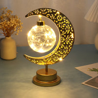 LED Moon Bedside Lamp Magic Moon Shape Creative Hanging Ball Battery Powered Table Lamp Romantic Bedside Deco for Bedroom Home