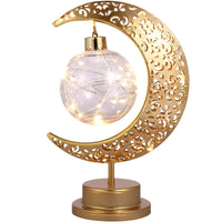 LED Moon Bedside Lamp Magic Moon Shape Creative Hanging Ball Battery Powered Table Lamp Romantic Bedside Deco for Bedroom Home