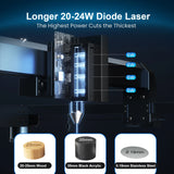 LONGER B1 20W Laser Engraver 450x440mm With Flame Detection Displacement Protection Wifi Control Auto Air-assist Quick Focus