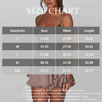 AOOKDRESS Ladies' Silk And Satin Elegant Sexy Slim Beautiful Backless Short Dress Cowl Neck Cross Spaghetti Strap Party Pleated Mini Skirt