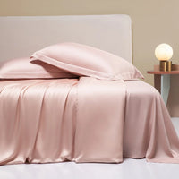 Lanlika Women Pink Nature 100% Silk Bedding Set Beauty Duvet Cover Flat Sheet Queen King Bed Linen Pillowcase For Sleep Gift