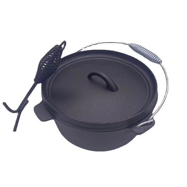 Large Dutch Oven BBQ Oven Pot Large Cast Iron Cooking Pot Roasting Pan –  AOOKMIYA