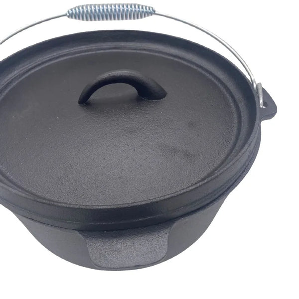 Large Dutch Oven BBQ Oven Pot Large Cast Iron Cooking Pot Roasting Pan –  AOOKMIYA