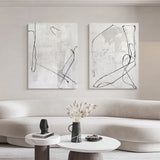 Large Size Handmade Oil Painting On Canvas Minimalism Black white lines Abstract Sofa Background Wall Art Home Hecoration Mural