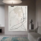 Large Size Handmade Oil Painting On Canvas Minimalism Black white lines Abstract Sofa Background Wall Art Home Hecoration Mural