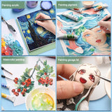 Linha caneta gancho extra-fina para pintura a óleo, pincel pintado à mão, guache, acrílico, cabelo macio, escova 00000