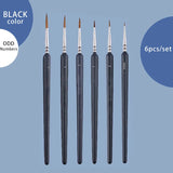 Linha caneta gancho extra-fina para pintura a óleo, pincel pintado à mão, guache, acrílico, cabelo macio, escova 00000