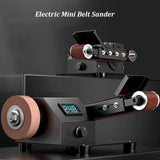 Lixadeira elétrica Mini cinto, lixar, polir, retificadora, cinto abrasivo para madeira, faca de metal, couro