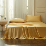 Luxury 100% Silk Bedding Set 19mm Mulberry Silk Duvet Cover Set 1 Silk Quilt Cover 1 Silk Bed Sheet 2 Silk Pillowcases