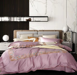 Luxury 80s Cotton Embroidery Bedding Set Frame Bed Sheets White Color