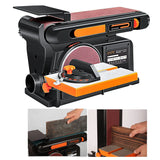 Máquina De Cinto De Lixa De Disco Abrasivo, Lixadeira De Cinto De Mesa Ajustável, Máquina De Polimento De Lixa, 550W, 750W