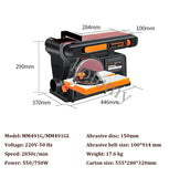 Máquina De Cinto De Lixa De Disco Abrasivo, Lixadeira De Cinto De Mesa Ajustável, Máquina De Polimento De Lixa, 550W, 750W