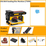 Máquina De Cinto De Lixa De Disco Abrasivo, Lixadeira De Cinto De Mesa Ajustável, Máquina De Polimento De Lixa, 550W, 750W