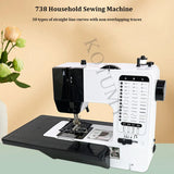 Máquina De Costura Portátil Multifuncional, Overlock Knitting, Botão Iniciar, 38 Pontos