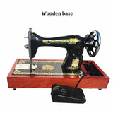 Máquina de costura doméstica antiquada, Tecidos Jeans Head, Controlador de pedal