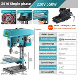 Máquina de perfuração industrial monofásica do agregado familiar pequeno, rotação 360 °, perfuração e trituração, broca de bancada tripla, 220V