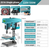 Máquina de perfuração industrial monofásica do agregado familiar pequeno, rotação 360 °, perfuração e trituração, broca de bancada tripla, 220V