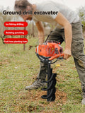Máquinas agrícolas com Post Hole Digger, Terra Auger, Powered Hole Cavging Machine, 2-Stroke, Gasolina, 52 cc, 71cc