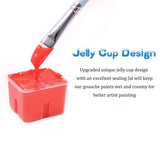 MIYA HIMI Gouache Paints Set 18/24colors 30ml Jelly Cup Non-Toxic Gouache Artist Watercolor Paint with Palette For Painting Art