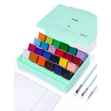 MIYA HIMI Gouache Paints Set 18/24colors 30ml Jelly Cup Non-Toxic Gouache Artist Watercolor Paint with Palette For Painting Art